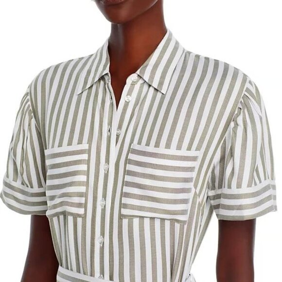 T Tahari Tie-Waist Fit & Flare Midi Shirtdress - Picture 2 of 6